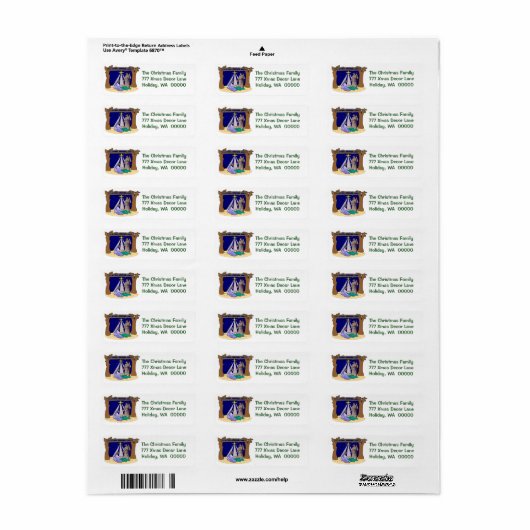 Managerscène Kerst Kaarten Envelop Labels (Full Sheet)