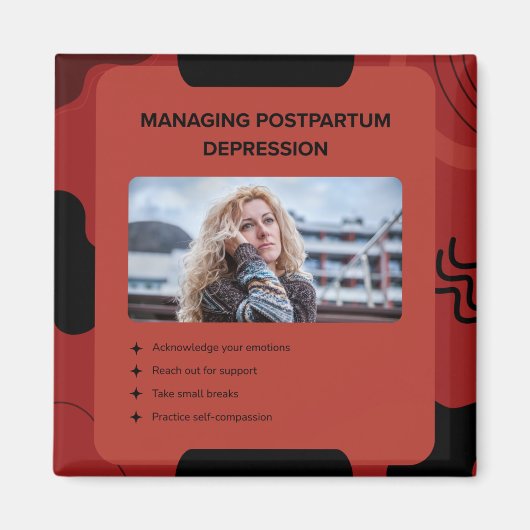 Managing Postpartum Depression Awareness Design Magneet (Voorkant)
