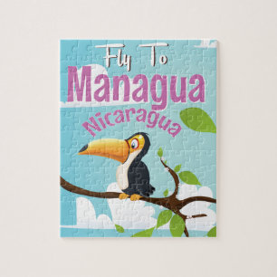 Managua, Nicaragua, poster van vintage Legpuzzel
