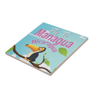 Managua, Nicaragua, poster van vintage Tegeltje