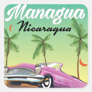 Managua - Nicaragua reisposter Vierkante Sticker