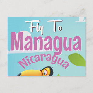 Managua, Nicaragua vintage reisposter Briefkaart