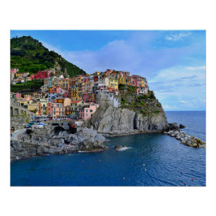 Manarola Cinq Terre Italië Europa Kustdorp Perfect Poster