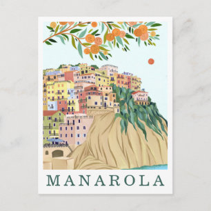 Manarola Cinque Terre Italië Reisillustratie Briefkaart