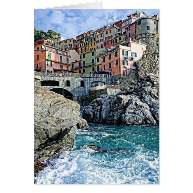 Manarola coloré, Carte de voeux Italia (Devant)