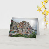 Manarola - Les Cinque Terre - Italie Carte de voeu (Fleur jaune)