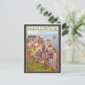 Manarola Vineyard Sunset (zwart) Briefkaart (Staand voorkant)