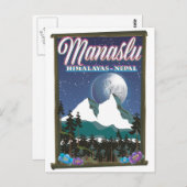 Manaslu Himalayas Népal carte de l'affiche (Devant / Derrière)