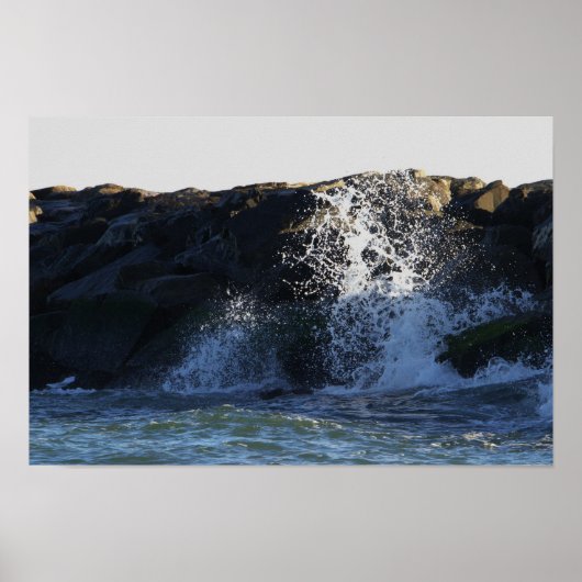Manasquan Jetty Waves-Poster Poster (Voorkant)