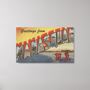 Manasquan, New Jersey - Grote lettertjes Canvas Afdruk