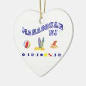 Manasquan NJ - Spelling op zee Keramisch Ornament (Links)