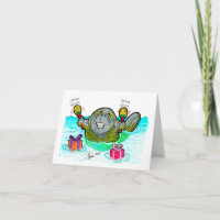 Manate avec la carte d'anniversaire Maracas