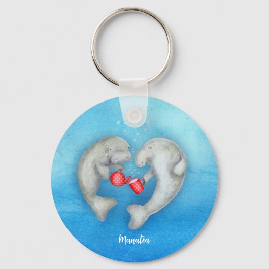 'Manatea for two' tea drink beheert de sleutelring Sleutelhanger (Voorkant)