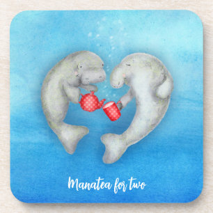 "Manatea for two" tea drink verdoezelaar onderzett Bier Onderzetter