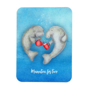 "Manatea for two"-thee drink manatees magnet Magneet