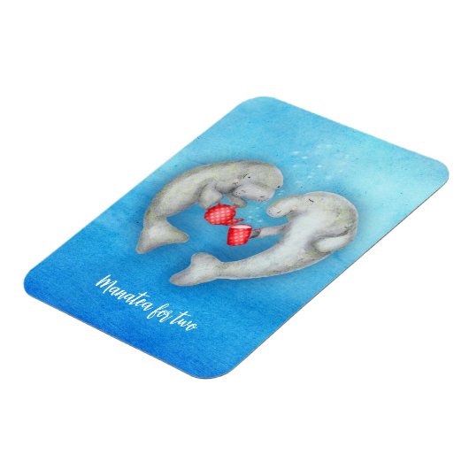 "Manatea for two"-thee drink manatees magnet Magneet (Linkerzijde)