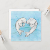 Manateboarden in de liefdesflat-card kaart (Voorkant / Achterkant in situ)