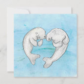 Manateboarden in de liefdesflat-card kaart (Voorkant)