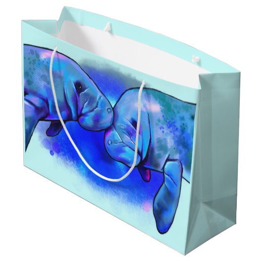 Manateboarden in kleuren met liefde groot cadeauzakje (Achterkant Gekanteld)