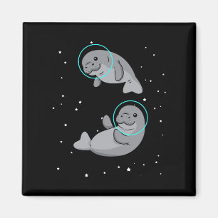Manatee Astronaut Gift Women Space Manatee Magneet