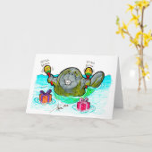 Manatee avec la carte d'anniversaire Maracas (Fleur jaune)