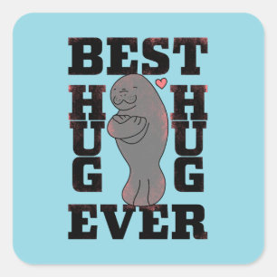 Manatee - Beste knuffel ooit - Knuffel - ASL-ontwe Vierkante Sticker
