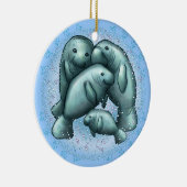 Manatee Bubbles-ornament Keramisch Ornament (Rechts)