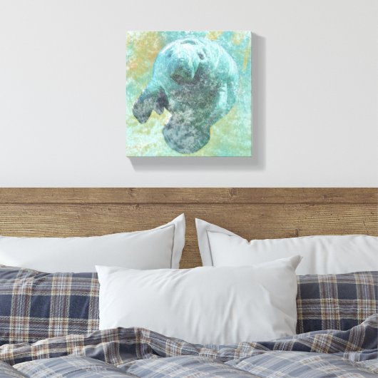 Manatee Coastal Living Painting Canvas Afdruk (Insitu (Slaapkamer))