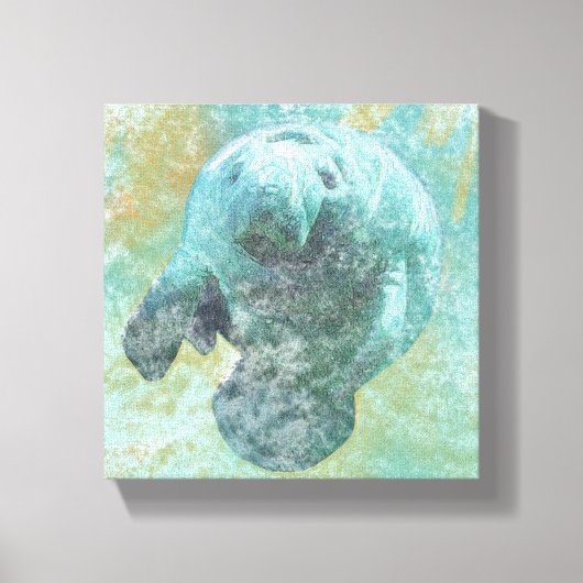 Manatee Coastal Living Painting Canvas Afdruk (Voorkant)