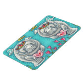 MANATEE CUPID, BUBBLES & HEARTS COLORFUL VALENTIJN MAGNEET (Linkerzijde)