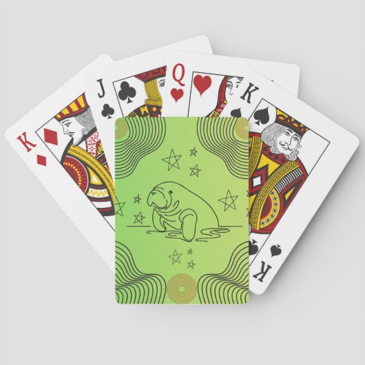 Manatee Design op speelkaarten (Achterkant)