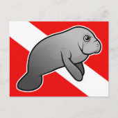 Manatee Dive Flag Briefkaart (Voorkant)