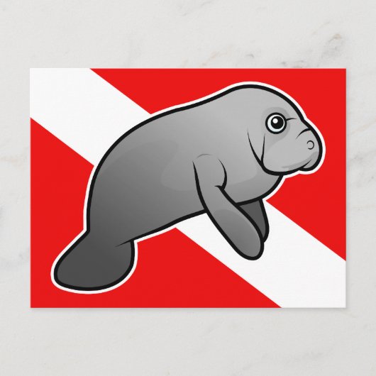 Manatee Dive Flag Briefkaart (Voorkant)