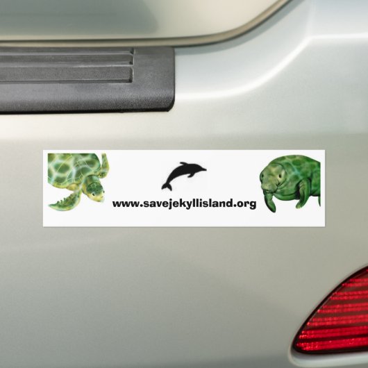 Manatee, dolfijn, zee schildpad bumpersticker (Op auto)