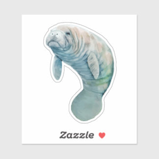 Manatee Drijvend in de Water Sticker