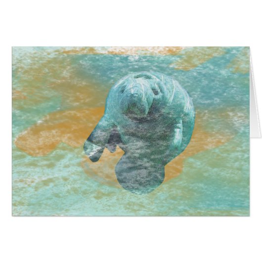 Manatee En Art Océanique (Devant horizontal)