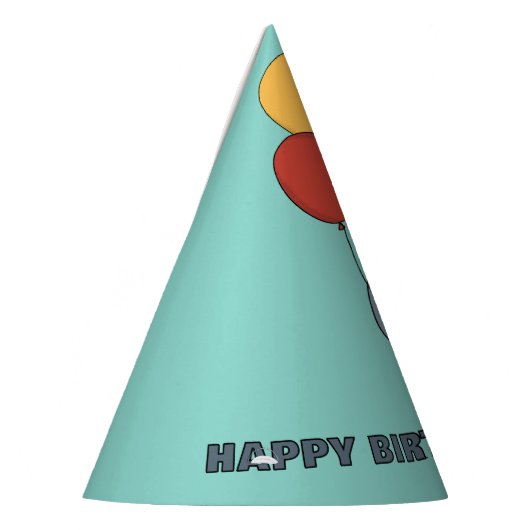 Manatee en ballonnen aangepaste verjaardagsfeestje feesthoedjes (Links)