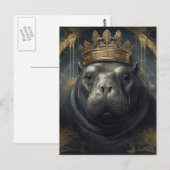 Manatee in een kroon briefkaart (Voorkant / Achterkant)