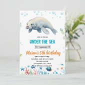 Manatee invitation fête d'anniversaire (Debout devant)