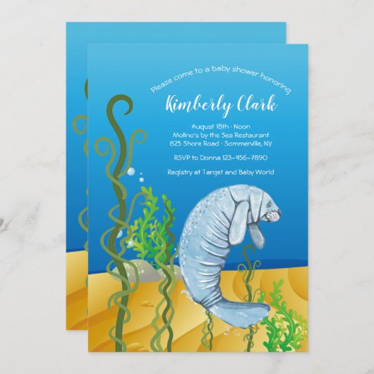 Manatee Invitations (Devant / Derrière)