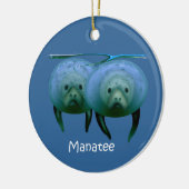 Manatee kerstversier keramisch ornament (Links)