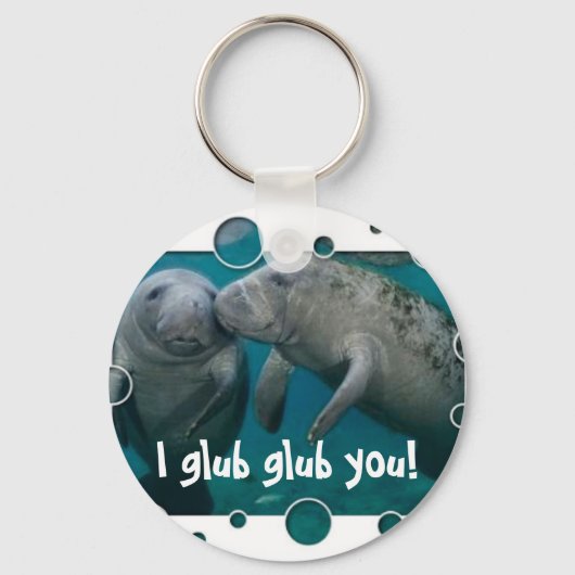 Manatee Love Valentijnsdag Sleutelhanger (Voorkant)