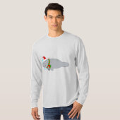 Manatee met kerstmuts en sjaal t-shirt (Voorkant volledig)