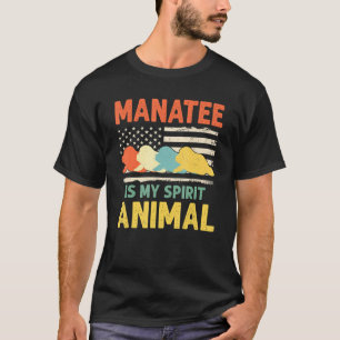 Manatee Mijn Geest Dier USA Patriottische Amerikaa T-shirt