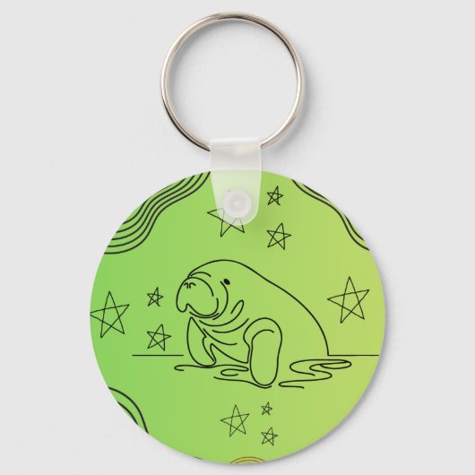 Manatee ontwerp op sleutelhanger (Voorkant)