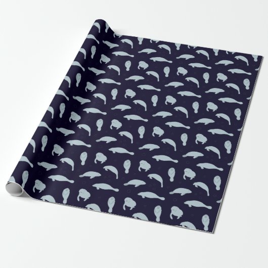 Manatee Pattern Cadeaupapier (Uitgerold)