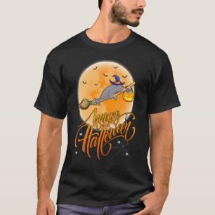 Manatee Ride Witch Shotgun Moon Manatee Ha T-shirt