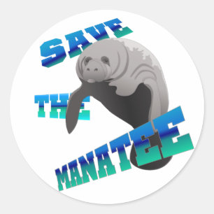 Manatee Ronde Sticker