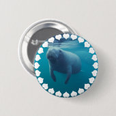 Manatee Round Button (Voorkant /achterkant)