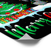 Manatee Santa Hat Xmas Tree Merry Christmas Manate Poster (Hoek)